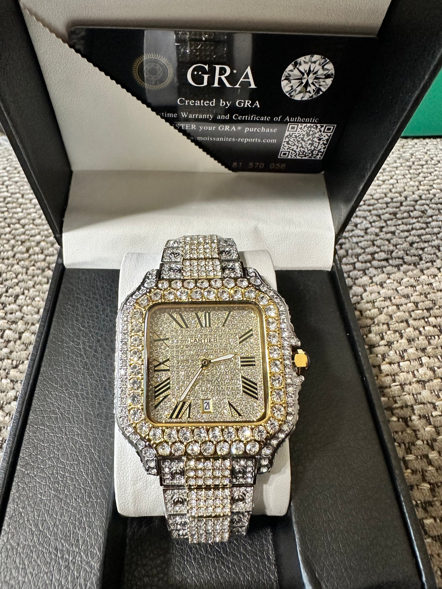 Moissanite Cartier Fully Bust Down GRA certified / white gold