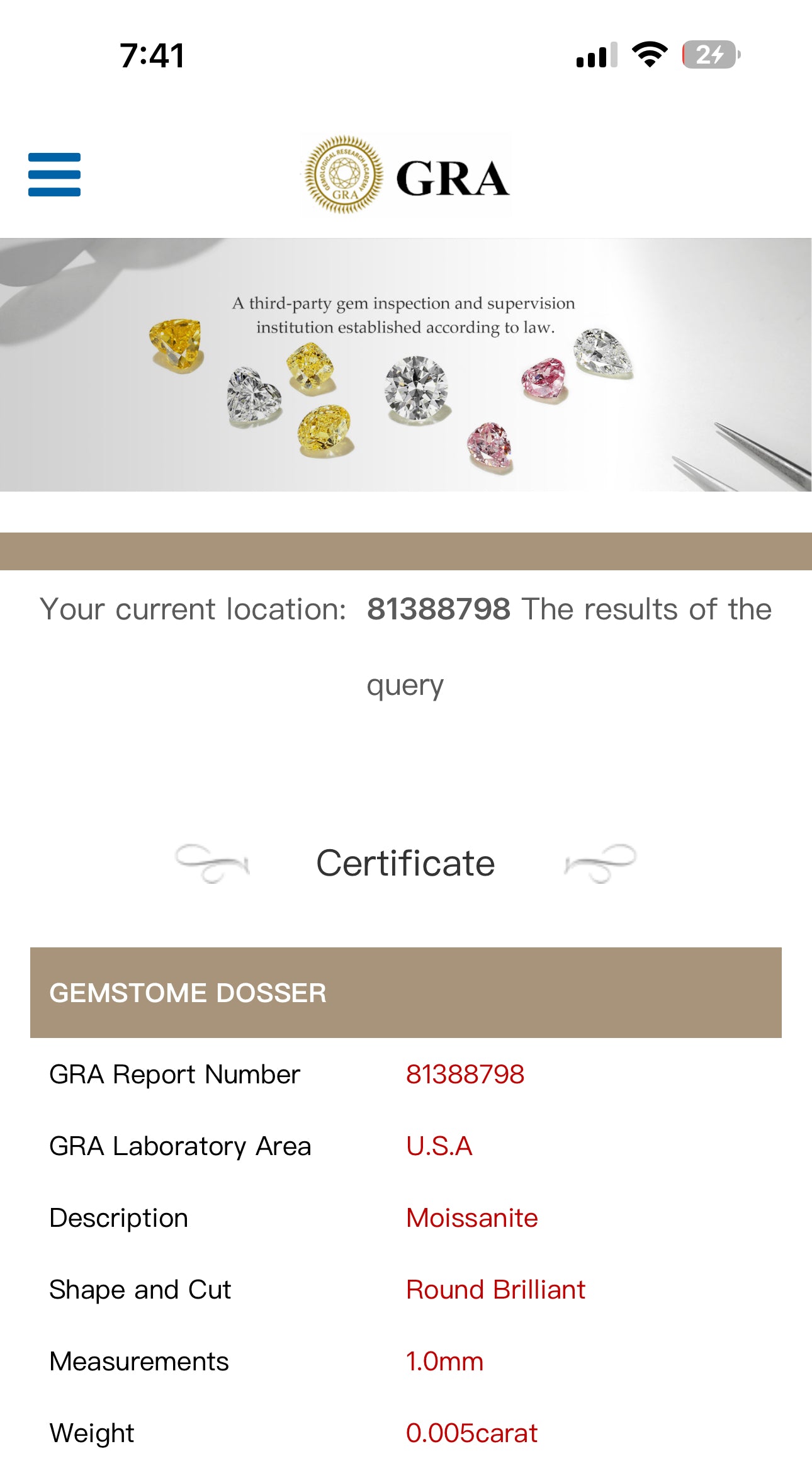 Moissanite AP Fully Bust Down GRA certified / white gold