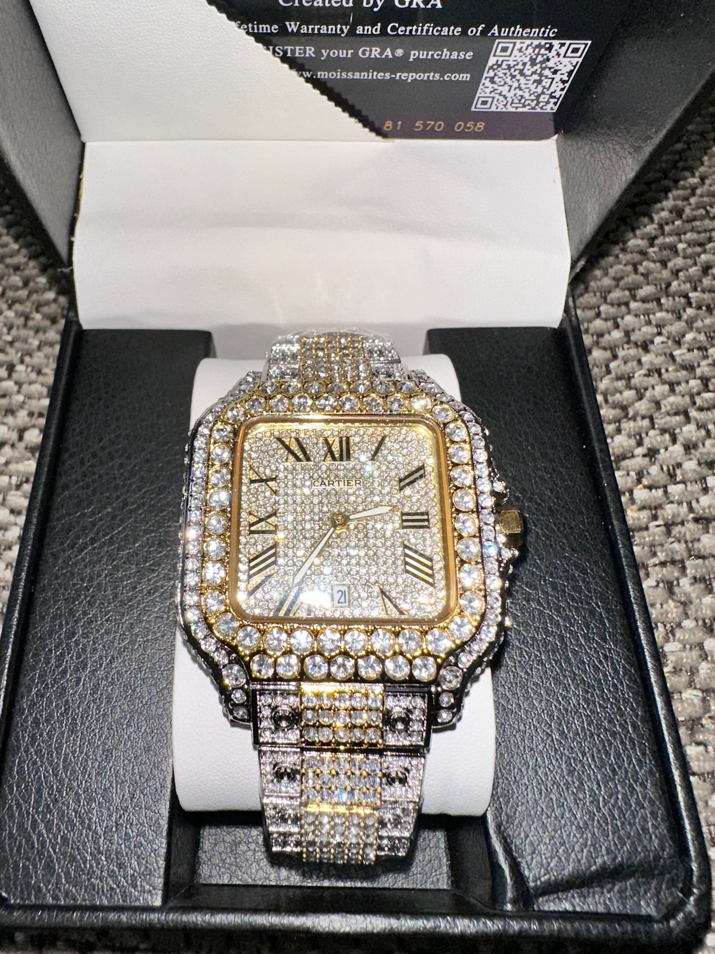 Moissanite Cartier Fully Bust Down GRA certified / white gold
